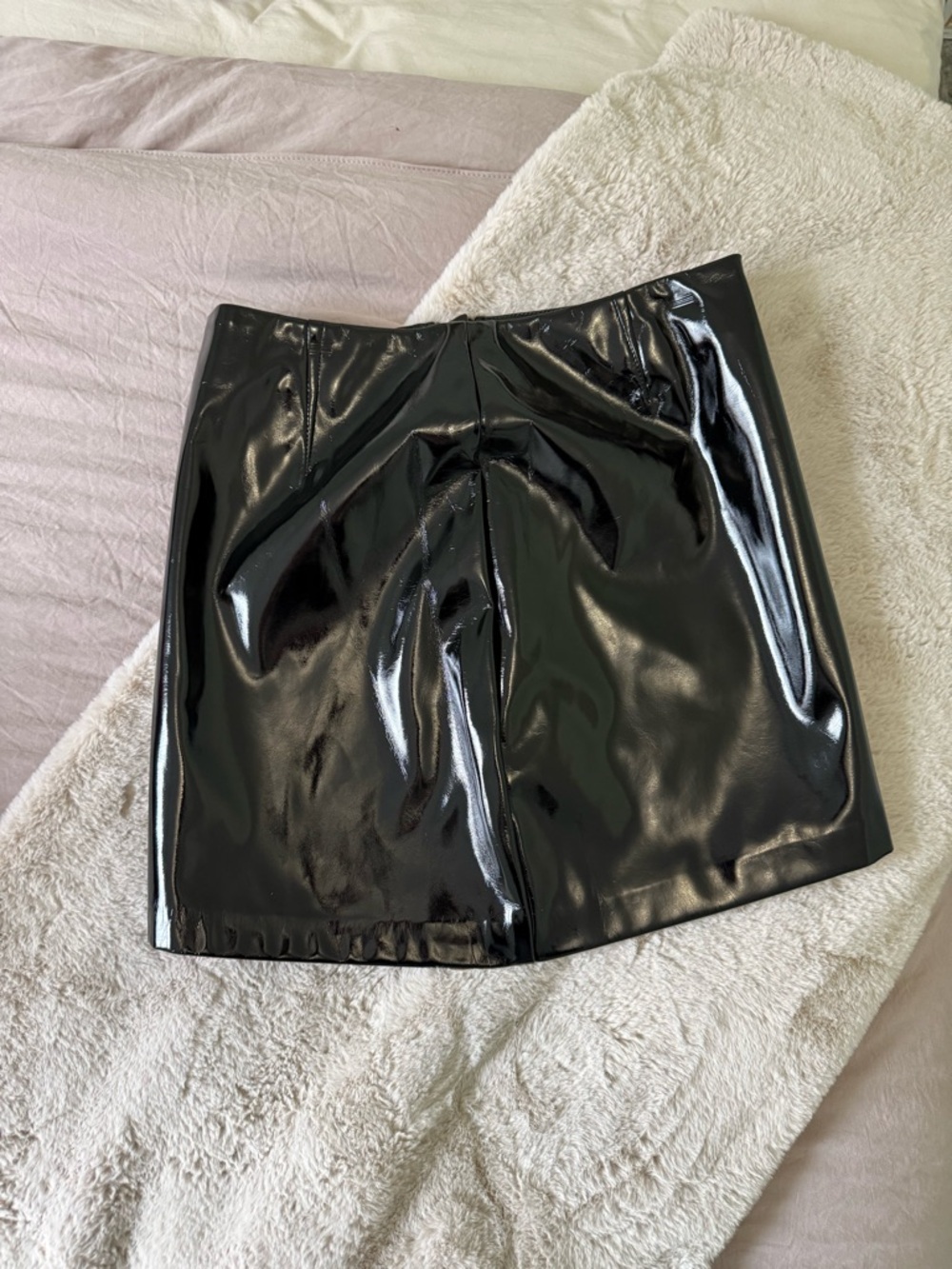 Shiny Black Patent Mini Skirt